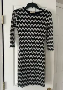 Cameo Rose Bodycon Women’s Black and Silver Beaded Dress Boho Sz M 