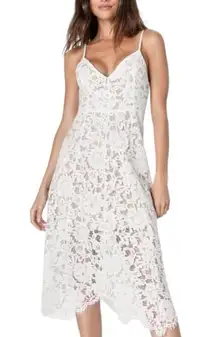 Lulu’s White Lace Midi Dress Large Sleeveless Party Cocktail Homecoming