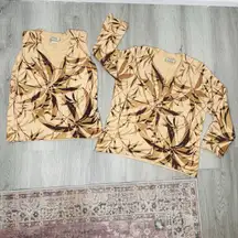 Women’s Hawaiian Tommy Bahama Shirt Set Tank And Sweater Top Size L 12-14