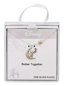 NWT Disney's Winnie the Pooh Fine Silver Plated Crystal Pendant Necklace