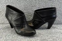 Sofft Womens Size 10 Leather High Heel Ankle Booties in Black Work Dressy Casual