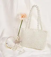 new faux pearl beaded bag 