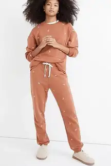 NWT MADEWELL WARM UMBER BOW EMBROIDERED CREWNECK SWEATSHIRT