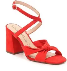 Sole society Red suede strappy heels