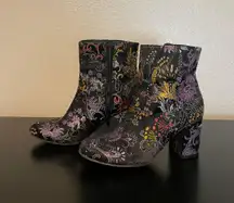 Vintage Silk Stitched Heeled Boots