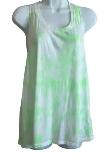 SUNDRY Tunic Women L Green Abstract Tank Modal Cotton Soft Athleisure Sport Gym‎