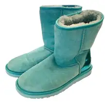 UGGs Women’s Size 9 Classic Short Sheepskin Sea Foam Green Blue Winter Boot