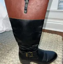 Women’s Brown and Black Tall Riding Boots