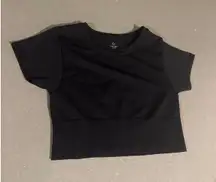 Aerie Offline black seamless croped top‎ Size small