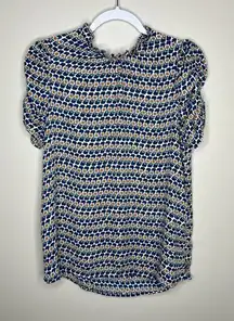 Ophelia Roe Women's Geometric‎ Print Short Sleeve Top S