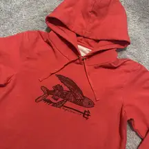 Patagonia Flying Fish Midweight Pullover Hooded Sweatshirt XS Red Gorpcore Hike