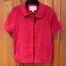 Banana Republic Women’s Coral Cotton Button-Up Short Sleeve Blazer Jacket Small‎
