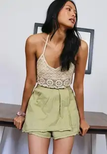 Free People Sofia Sarong Shorts Endless Summer High Waist Pleated Size Small