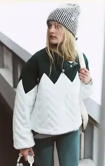 Free People Movement Zig Zag Pullover - Evergreen Combo Size Large