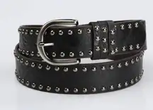 Garment Rivet Women Belt Punk Rock Style PU Leather For Trad Goth Jeans Steamp P