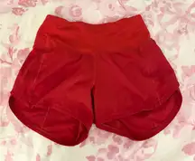 Lululemon red speed up shorts
