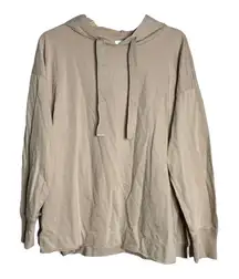 Aerie Oversized Hoodie Sweatshirt Tan‎ Wide Drawstring Relaxed Fit Comfy