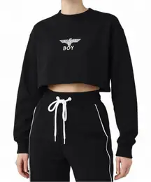 Boy London Sequined “Boy” Crop Sweatshirt Size M