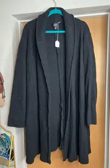 Eileen Fisher Women’s Black Wool Blend Cardigan Jacket. Size: 1 Xtra Large