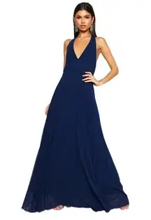 Boohoo  CHIFFON PLEATED PLUNGE MAXI BRIDESMAID DRESS