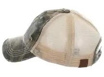 Pony Tail Camo Hat by CC Cotton VELCRO GREY