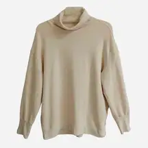 Athleta Balance Cinch turtleneck cream pull over sweatshirt L