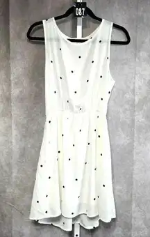 Peach Love White Blue Polka Dots Dress Size M