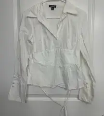 A. Byer White Tie-Back Blouse M – Send Offer | Chic Lightweight Top