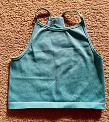 Blue Teal Athletic Top L/XL – Stretchy, Supportive, No Bra, Perfect for Summer or Workout