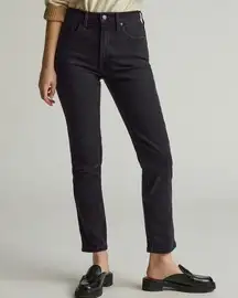 Everlane The Original Cheeky Jean Straight Leg in Tumbled Black Size 28 Crop