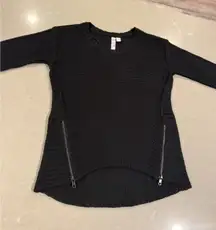 Alya Black Knit Sweater with Zipper Accents Womens Size Small