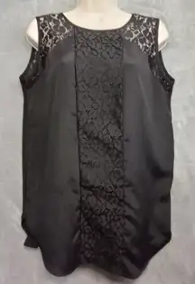 Worthington Women Medium Tall Black Sleeveless Floral Lace‎