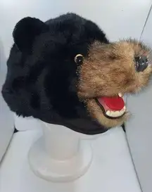 Faux Fur Black Bear Hat Unisex Winter Animal Hat - Adult Size