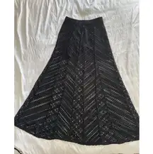 NWT H&M Black Sheer Maxi Skirt Women's 4 Crochet Gothic Whimsigoth Knit Goth