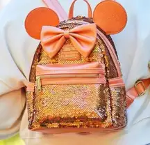 Minnie Mouse Disney Sequined Loungefly Mini Backpack Peach Punch NWT