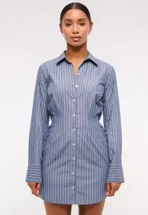 Abercrombie Fitted Long Sleeve Mini Shirt Dress