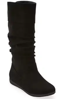 St. John's Bay Boots Women’s Korba Flat Heel Slouch Boots in Black Sz 9 NIB