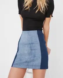 Two-Tone Denim Skirt