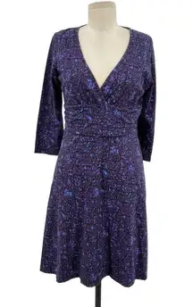 Patagonia Margot Faux Wrap Dress Purple Floral Paisley Size Medium