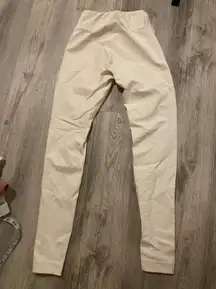 cream crossover leggings