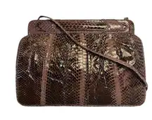 Vintage Mary McFadden Purple Snake Shoulder Bag - Snakeskin Crossbody Purse