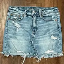 Ripped Jean Skirt