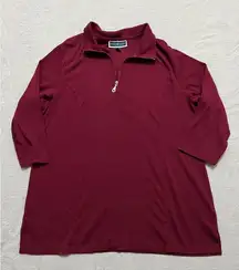 Karen Scott Women's Red fleece zip front jacket, long sleeve Size 1x‎