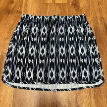 Athleta Reflection Stretch Skort Attached Short Navy Blue Ikat Womens Size Small