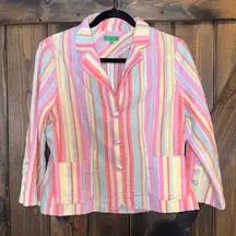 TIBI Vintage Striped Blazer Jacket
