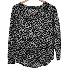 Express Black Leopard Pullover Sweater Top Size Small