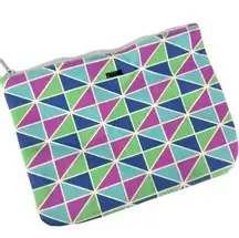 Triangl Nylon Boho Neoprene Zip Toiletry Swim Pouch Bag Only Aztec Pink Blue