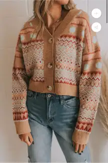 One Loved Babe Cardigan Cropped Sweater