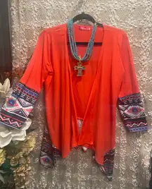 Aztec/Tribal Boutique Kimono Size M.