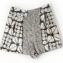 Karlie Shorts Womens Size Large Brown Beige High Waisted Pleated Batik Boho